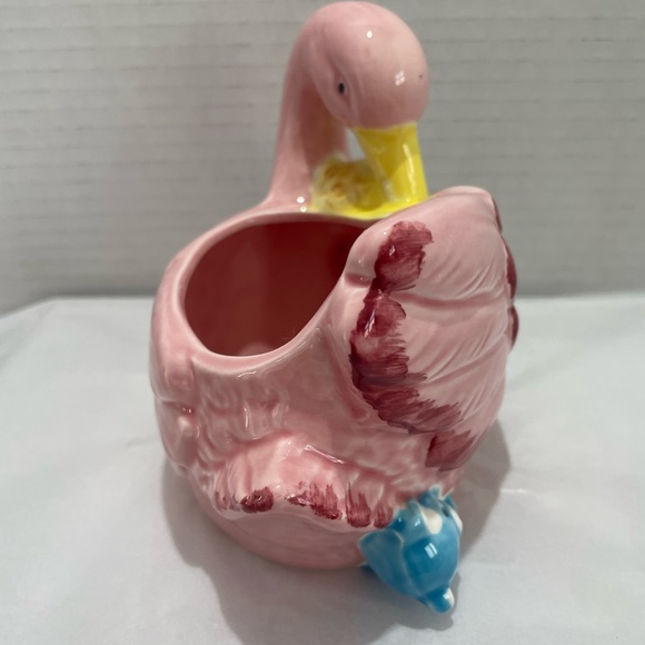 Vintage Nancy Pew Giftwares Japan 8207 Baby Nursery Planter Stork Baby 2 Bears - Picture 4 of 8